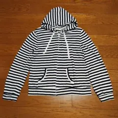 navy natural パーカー ボーダー Lサイズ
