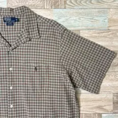 ラルフローレン Adams オープンカラーシャツ M チェック 半袖 開襟