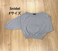 snidel スナイデル 水色　ニット　クロップド丈　ショート丈　ライトブルー