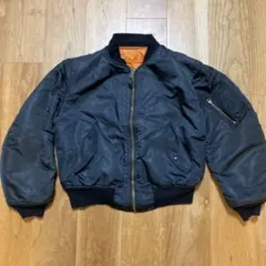 80s アルファ　MA-1 ブラック　IDEALジップ　アイデアルジップ