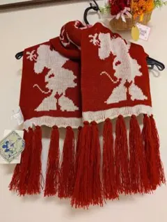 ミニーマウス暖かマフラー　レッド　新品未使用