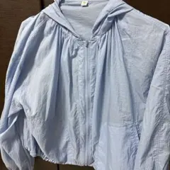 L GU UVカットシアーパーカ ブルー