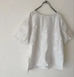 UNITED ARROWS カットジャカードTブラウス フラワージャカードのサムネイル