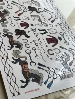 馬と馬具のイラストデコレーション用紙 A4