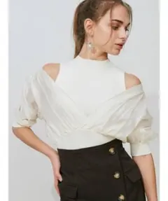 MERCURYDUO 異素材ドッキングニット