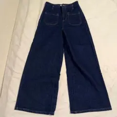 ZARA ハイウエスト ワイドデニムパンツのサムネイル