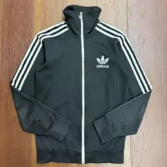 adidas トラックジャケット トレフォイルロゴ 古着 黒 Mサイズ