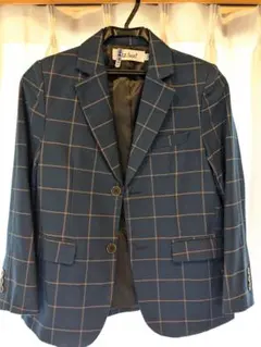 ネイビー チェック柄 スーツセット 4点