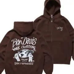 【BEN DAVIS ベンデイビス】ロゴ ビッグ スウェット ジップパーカー