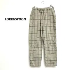 アーバンリサーチドアーズ FORK&SPOON リネン混チェックテーパードパンツ