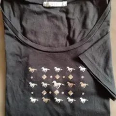 ELLE◇黒い馬プリントTシャツのサムネイル