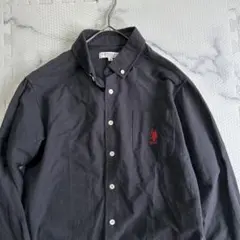 ✨美品✨ポロ　紺　ネイビー　長袖シャツ　M