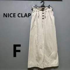 【美品】ハイウエスト ワイドパンツ ベージュ　アイボリー　ウエストゴムのサムネイル