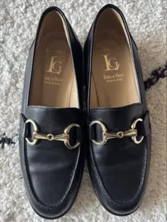 ルカグロッシ ビットローファー イタリア製 35 ブラック タンクソール 厚底