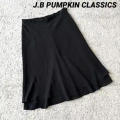 美品【J.B PUMPKIN CLASSICS】ロングフレアスカート 薄手 黒