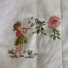 ヴェロニクアンジャンジェ　ハンドメイド　クロスステッチ完成品　海辺のマーケット ヴェロニクアンジャンジェ クロスステッチ完成品 ハンドメイド