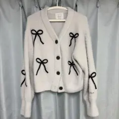 【値下げ】gelato pique（ジェラート ピケ）リボンフェザーカーディガン