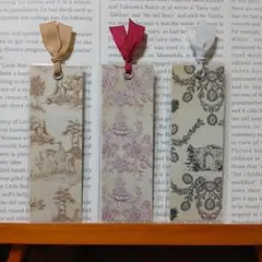 しおりハンドメイド　3枚セット♪　　　　 トワルドジュイスタイル