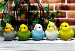 セキセイインコ オカメインコ 置物 オブジェ 小鳥の置物