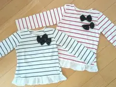 長袖カットソー 長袖Tシャツ 2着セット 120cm 130cm ロンT 女の子