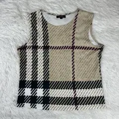 バーバリーロンドン　ノースリーブ　タンクトップ　チェック柄　サイズM