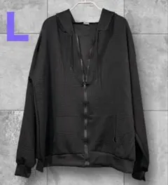 メンズ パーカー スウェット トレーナー 柔らかい肌触り 薄手 Lサイズ　黒