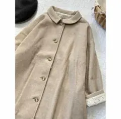 SM2　サマンサモスモス　レース背裏ウール混コート