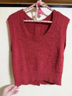 【未使用】LOWRYS FARM ニットベスト ボルドー レイヤード 秋冬