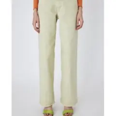 【美品】MOUSSY ストレートデニム　ライトグリーン