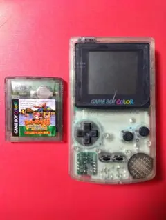 動作品 任天堂 ゲームボーイカラー クリア 本体 + ソフト付 GB スケルトン
