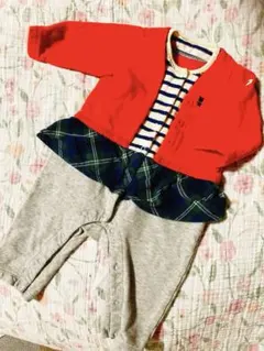 ロンパース　70cm  ミキハウス　暖色系