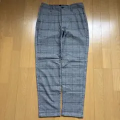 メンズ　グレー系チェック柄スラックス　M
