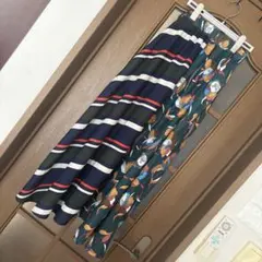アンティカ⭐︎アシンメトリー フレアスカート 花柄 ストライプのサムネイル
