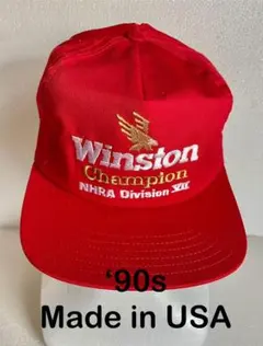 90年代ビンテージWinston ChampionキャップMade in USA VINTAGE Winston Hat Cap Snap Back Red Cigarette Racing Race