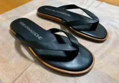 名作 KRISVANASSCHE レザーサンダル ブラック 40 トング 名作 KRISVANASSCHE レザーサンダル ブラック 40 トング 名作