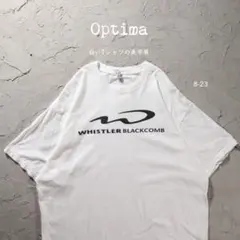 Optima 白Tシャツ 企業ロゴ　スキーリゾート