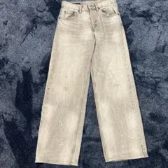 ZARA ライトグレー ワイドレッグデニム