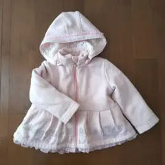 mezzo pianoメゾピアノ☆ピンクコートフリースジャケット付き☆90