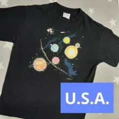 90s USA ヴィンテージ　Tシャツ　宇宙　惑星　古着　L