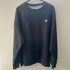 Champion ブラック クルーネックスウェット