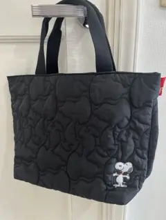 スヌーピー ルートート　キルティングトートバッグ ブラック