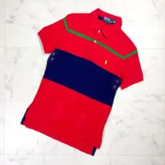 ポロバイラルフローレン 90s コットンポロシャツ 赤 サイズM*OD1296