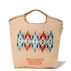 【正規品❣️】Ball&Chain 刺繍 エコバッグ ネイティブ柄 M ベージュ
