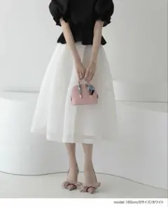 シアーボリュームフレアスカート M