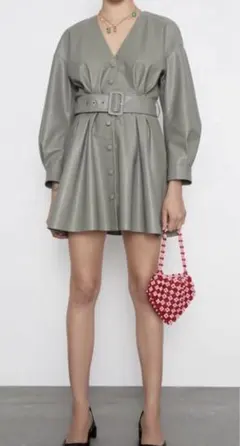 ZARA レザーミニワンピース 新品タグ付き サイズS