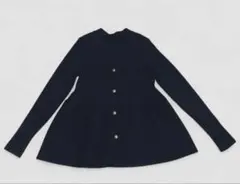 J by blue 金ボタン ペプラムカーディガン 黒 長袖