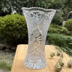 クリスタル 花瓶 石塚硝子 ソリティア アデリア 昭和レトロのサムネイル