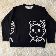 オサムグッズの黒ニットセーター　Mサイズ