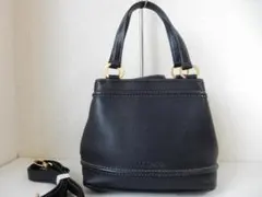 牛革☆ウンガロ☆斜め掛けOK☆2WAYハンドバッグ(ショルダーベルト付き)