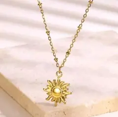 高品質サージカルステンレス ネックレス 【ラスト1】太陽✨ポールチェーン 金アレ